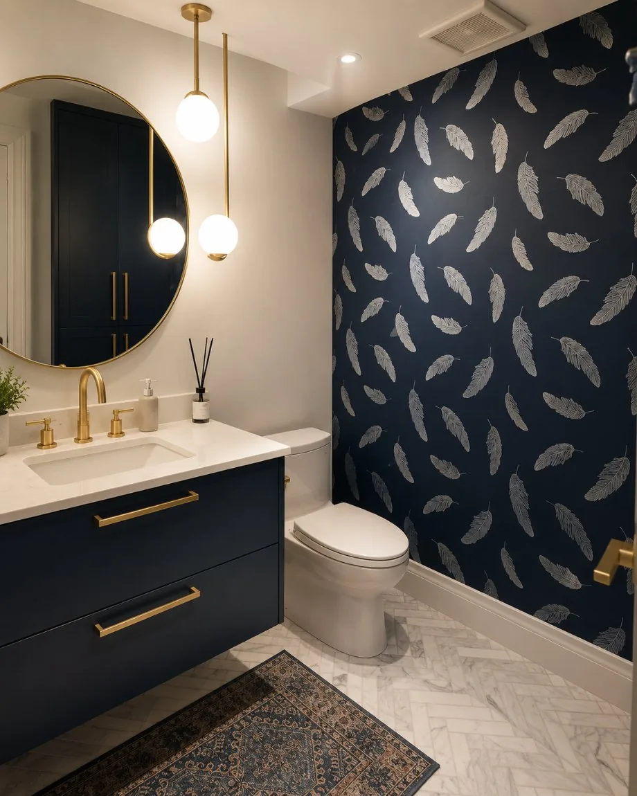 Loft wall-mounted floating bathroom vanity, custom-built by Classic Woodworking, Toronto